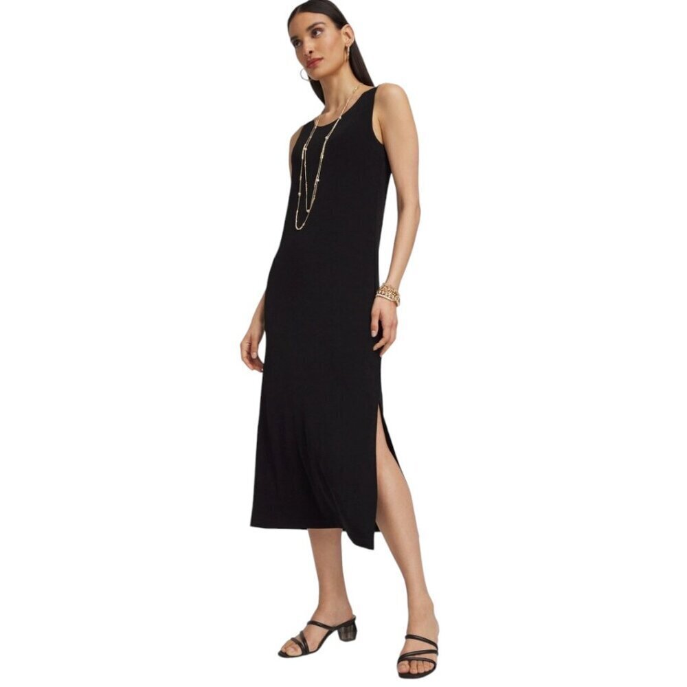 Chico's Travelers Petite Tank Dress, Size 3P (US XLP), Black, NWT